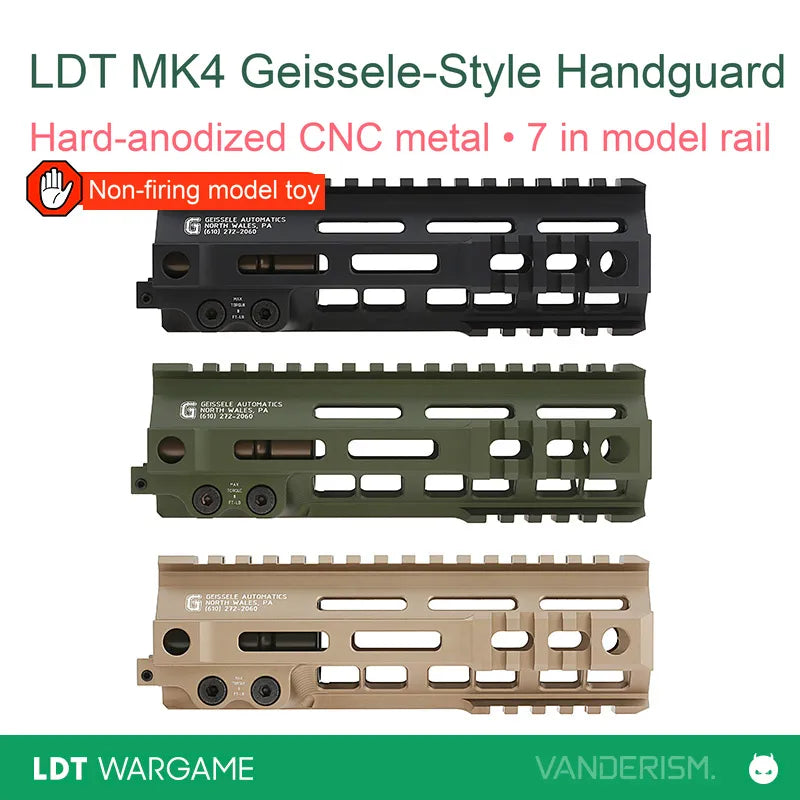 LDT Geissele MK4 Hard-Anodized CNC Metal Replica Handguard (Pre-Order 50 Hari)