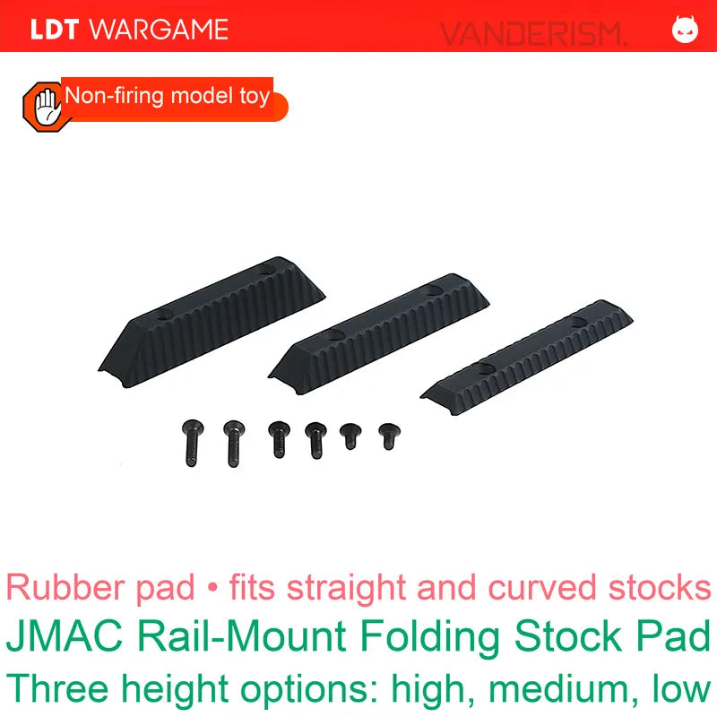JMAC Rubber Buttpad for Rail-Mount Folding Stock / Modular Umbrella, Three Adjustable Heights (Pre-Order 50 Hari)