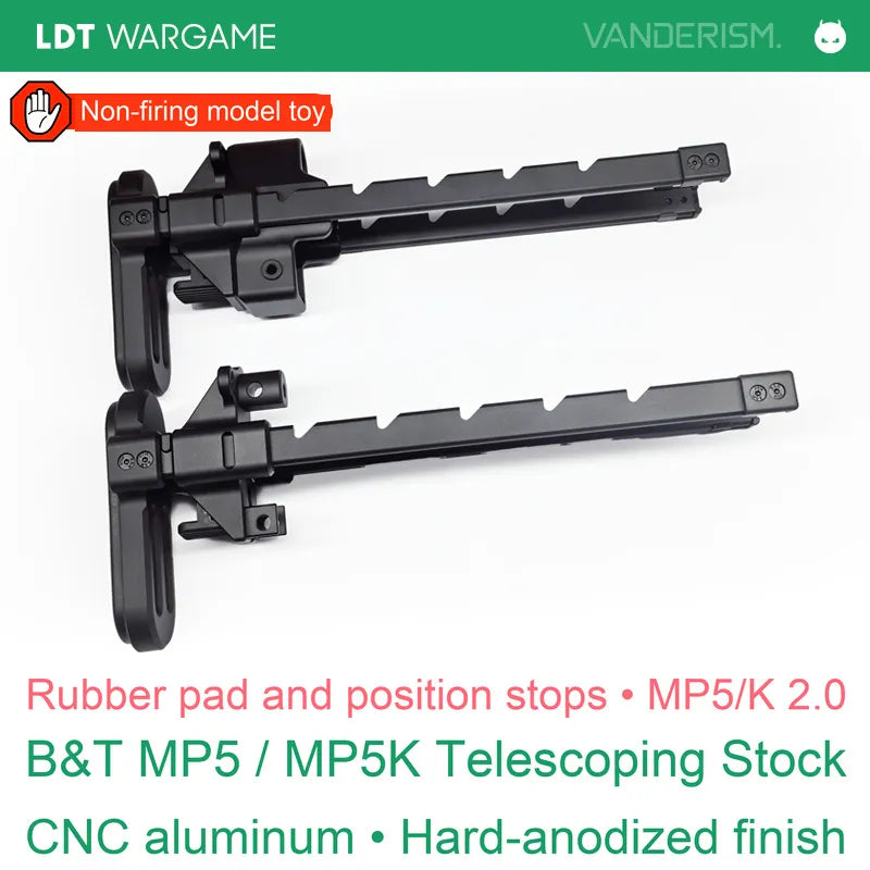 B&T CNC Aluminum Telescoping Stock with Soft Rubber Pad, Hard-Anodized, MP5/MP5K (Pre-Order 50 Hari)