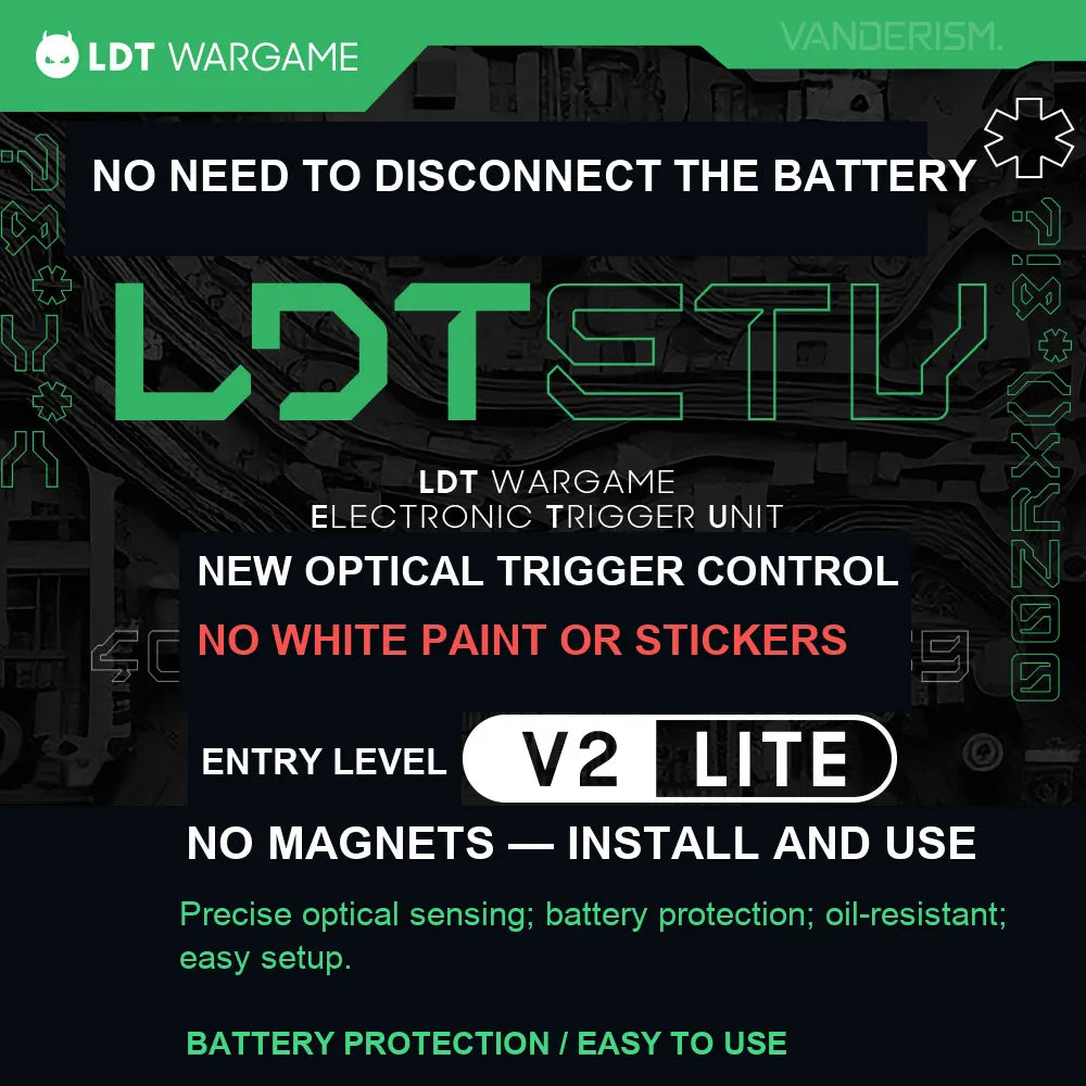 LDT ETU V2 LITE Optical Electronic Trigger Unit for V2 Gearboxes, Battery/Short-Circuit Protection, Oil-Resistant (Pre-Order 50 Hari)