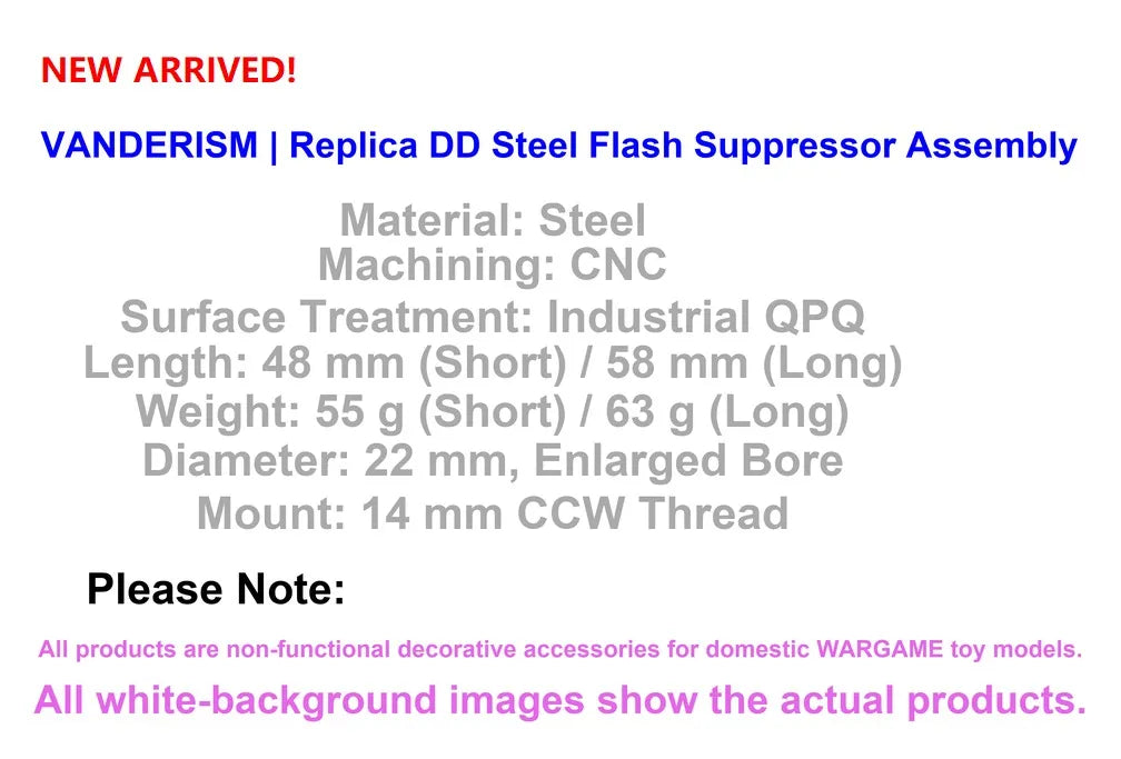 DD Steel Flash Suppressor Assembly | Gel Blaster WGG WGB (Pre-Order 50 Hari)