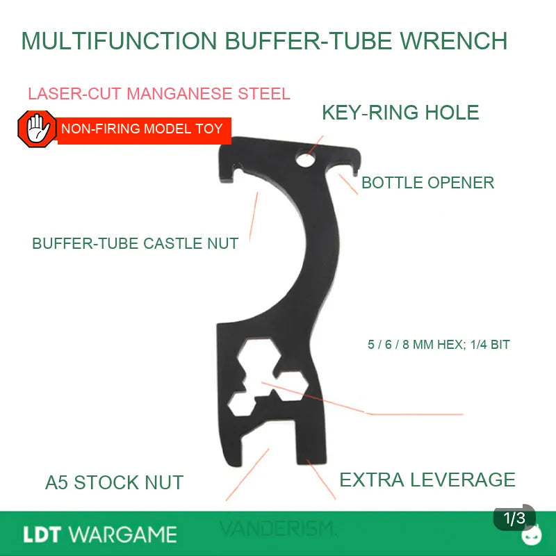 LDT Multifunction Buffer-Tube/Handguard-Ring Wrench and Bottle Opener (Pre-Order 50 Hari)
