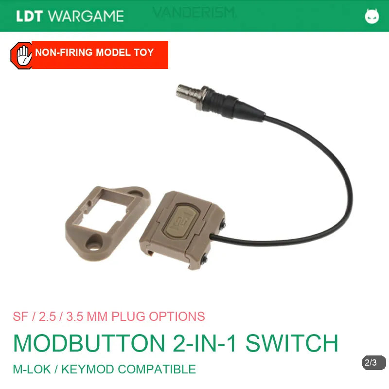 ModButton Nylon 2-in-1 Combined-Activation Pressure Switch, Three Plug Types; Excluded from Double 11 Discounts (Pre-Order 50 Hari)