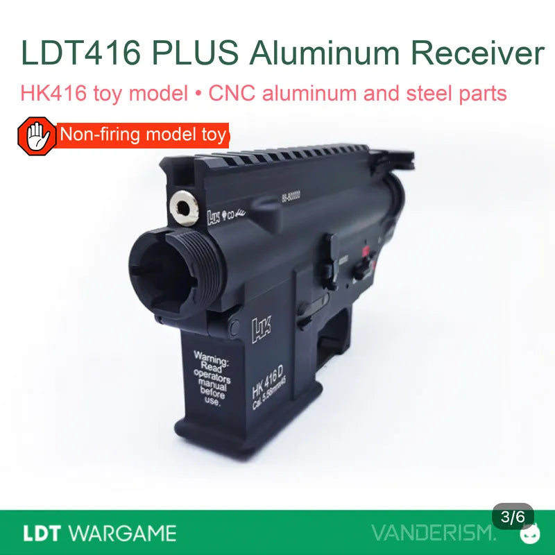 LDT416Plus HK416C/D Die-Cast + CNC Aluminum Split Receiver Kit with Steel Small Parts (Pre-Order 50 Hari)