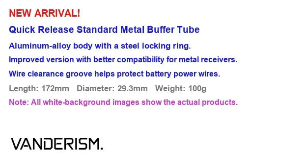 Quick Release Metal Buffer Tube with Steel Hardware (Pre-Order 50 Hari)