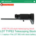 LDT TYPE2 Aluminum-Alloy Telescoping Stock, 416CPLUS Kit Style / Modular Umbrella Accessory (Pre-Order 50 Hari)