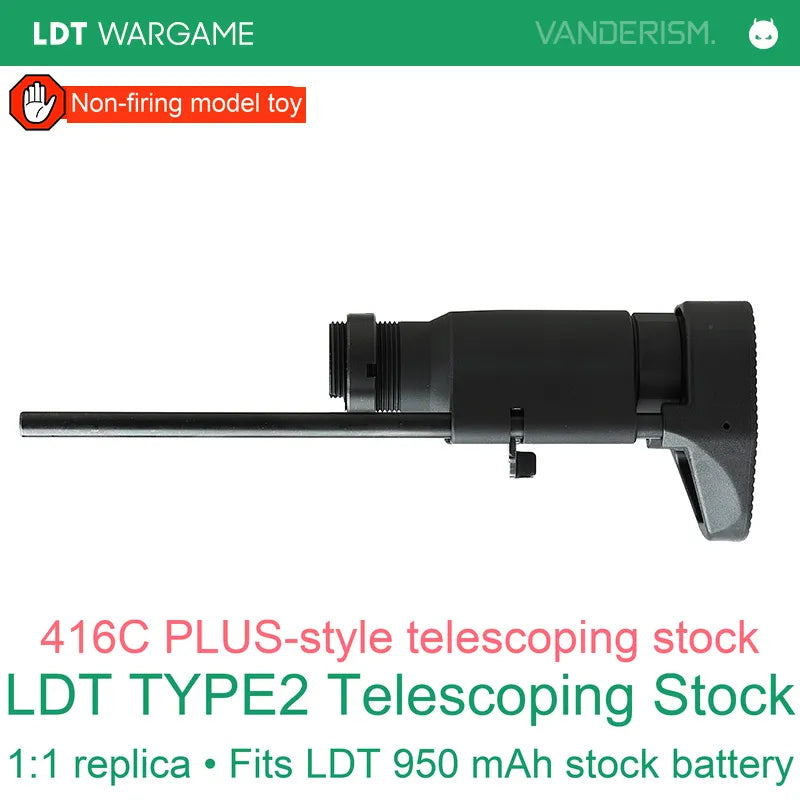 LDT TYPE2 Aluminum-Alloy Telescoping Stock, 416CPLUS Kit Style / Modular Umbrella Accessory (Pre-Order 50 Hari)