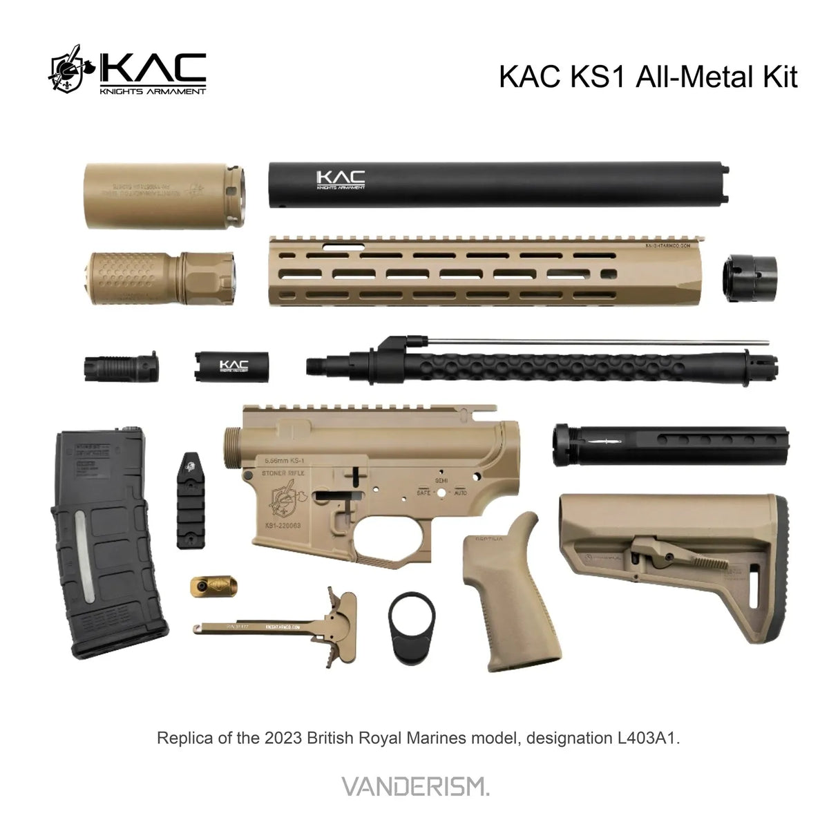 KAC KS1 Metal Body Kit | Gel Blaster WGG WGB (Pre-Order 50 Hari)