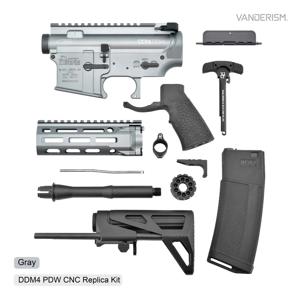 DDM4 PDW CNC Metal Body Kit | Gel Blaster WGG WGB (Pre-Order 50 Hari)