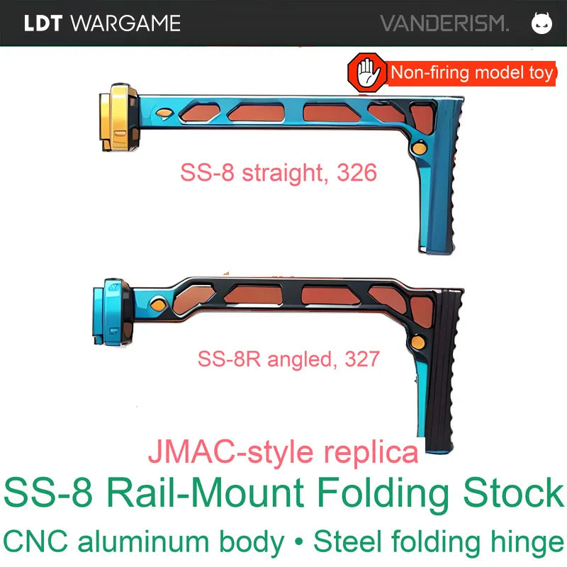 JMAC SS-8 CNC Rail-Mount Folding Stock for Toy Models (Pre-Order 50 Hari)