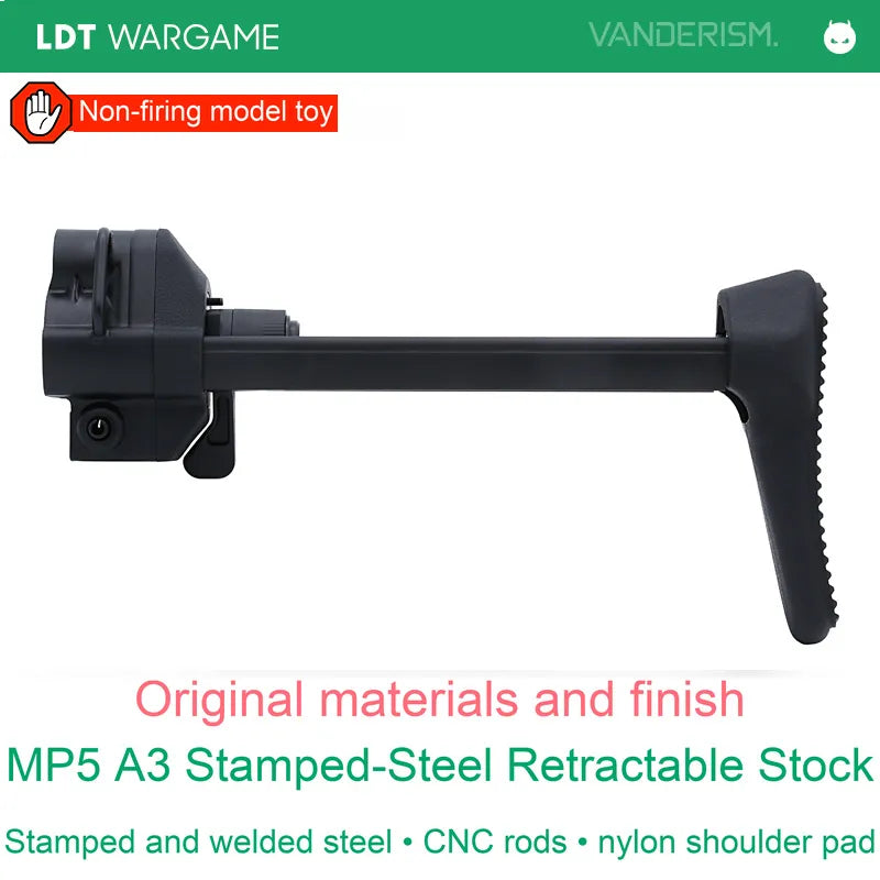MP5 2.0 A3 Stamped-Steel Retractable Stock for Toy Models (Pre-Order 50 Hari)
