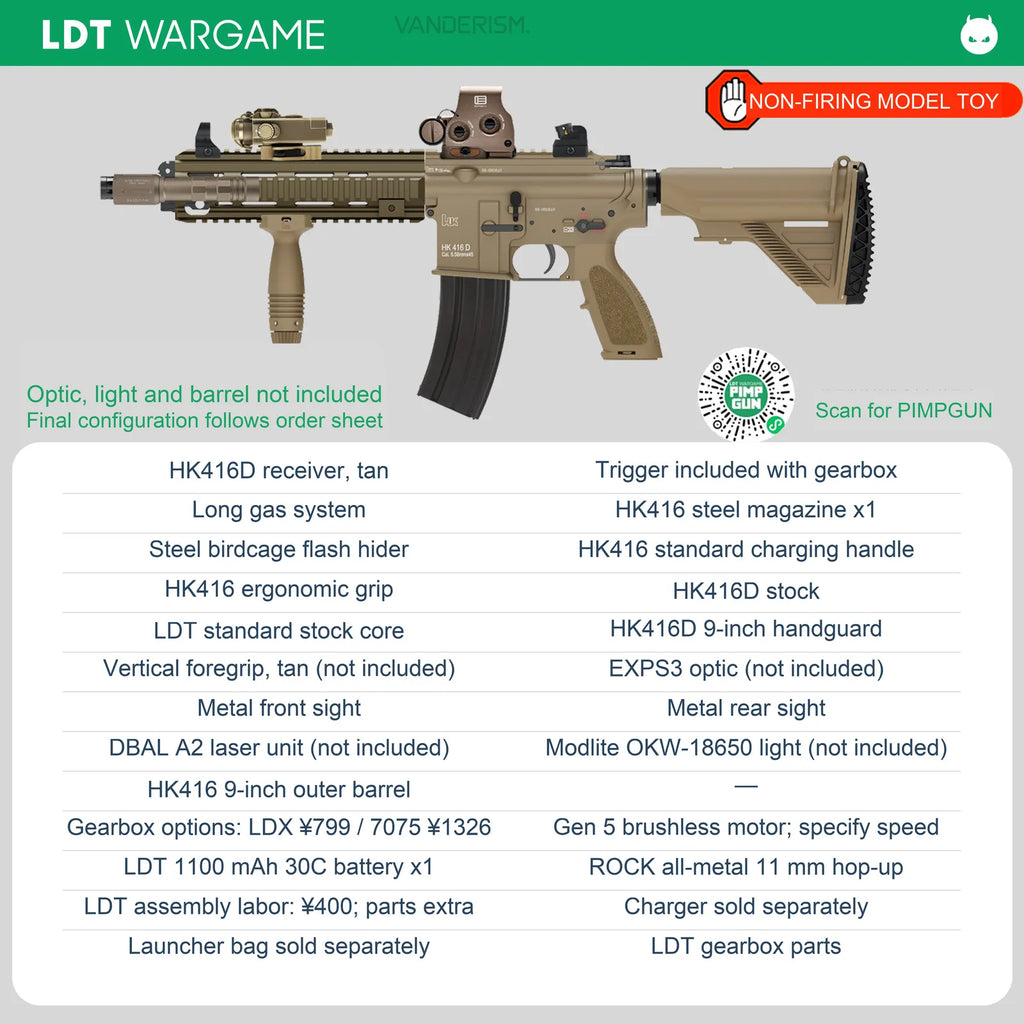 LDX HK416D Plus / HK416C Plus Assembled Gel Blaster with Gen 2 LDX Gearbox, from 4403 (Pre-Order 50 Hari)
