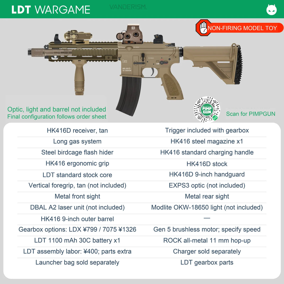 LDX HK416D Plus / HK416C Plus Assembled Gel Blaster with Gen 2 LDX Gearbox, from 4403 (Pre-Order 50 Hari)