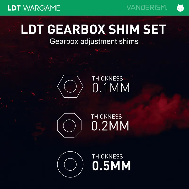 LDT LDX High-Precision Metal Gear Shims for V2/V3 Gearboxes (Pre-Order 50 Hari)