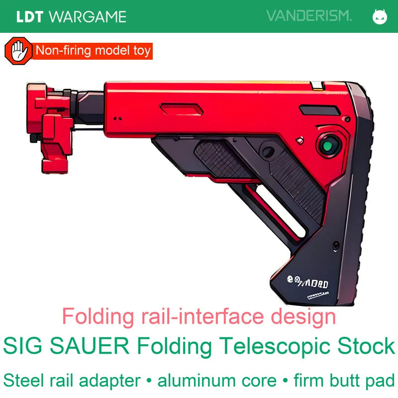 SIG Folding Retractable Toy-Model Stock with Steel Rail Interface (Pre-Order 50 Hari)
