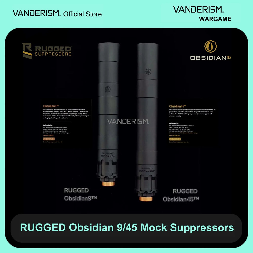 RUGGED Obsidian 9 and 45 Metal Mock Suppressors | Gel Blaster WGG WGB Airsoft (Pre-Order 50 Hari)