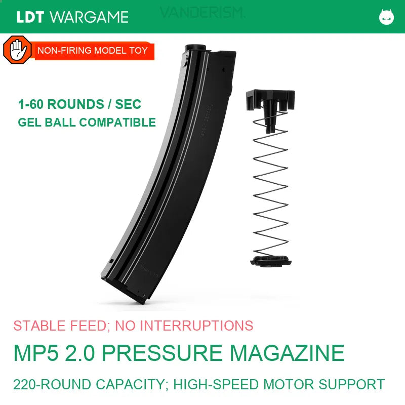 MP5 2.0 Electric Pressure-Feed Gel Ball Magazine (Pre-Order 50 Hari)