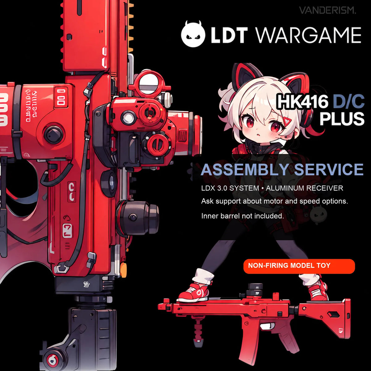 LDX HK416D Plus / HK416C Plus Assembled Gel Blaster with Gen 2 LDX Gearbox, from 4403 (Pre-Order 50 Hari)