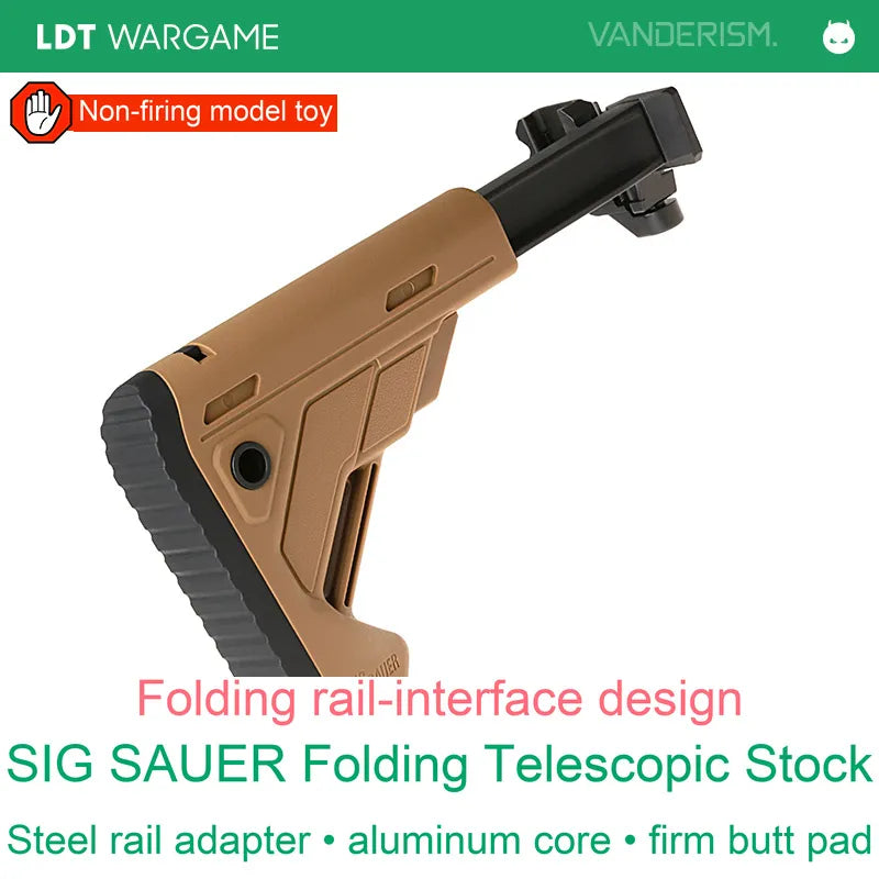 SIG Folding Retractable Toy-Model Stock with Steel Rail Interface (Pre-Order 50 Hari)