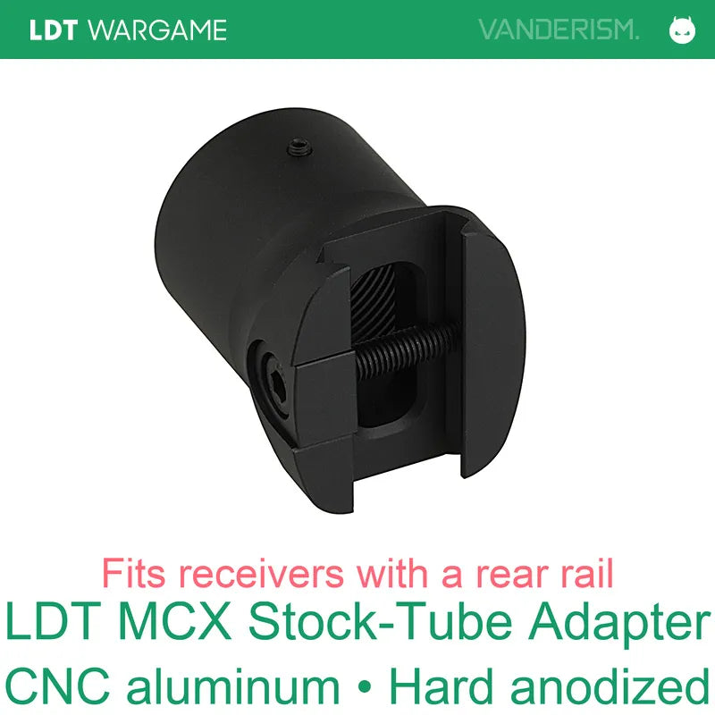 LDT MCX Rear-Rail-to-Stock-Tube Adapter for Rear-Rail Receivers (Pre-Order 50 Hari)