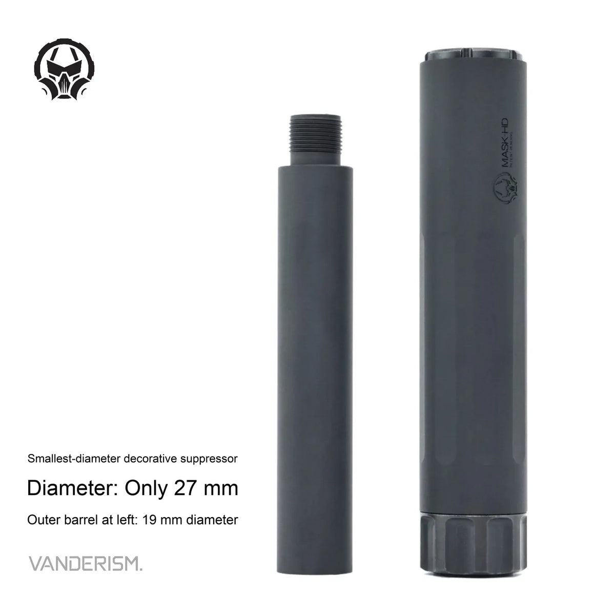 DEAD AIR MASK Steel Mock Suppressor | Gel Blaster WGG WGB Airsoft (Pre-Order 50 Hari)