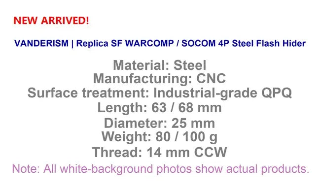 SF WARCOMP and SOCOM 4P Steel Flash Hiders | Gel Blaster WGG WGB Airsoft (Pre-Order 50 Hari)
