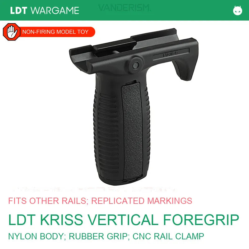 LDT KRISS Vector Vertical Foregrip / Hand Stop with Replica Markings, Picatinny Compatible (Pre-Order 50 Hari)