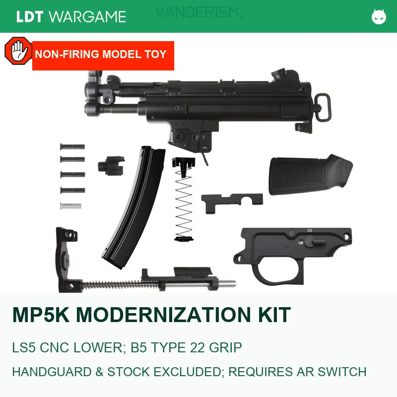 MP5KKKK Modernization Kit with LS5 CNC Aluminum Lower Receiver / UTG PRO Handguard Options (Pre-Order 50 Hari)