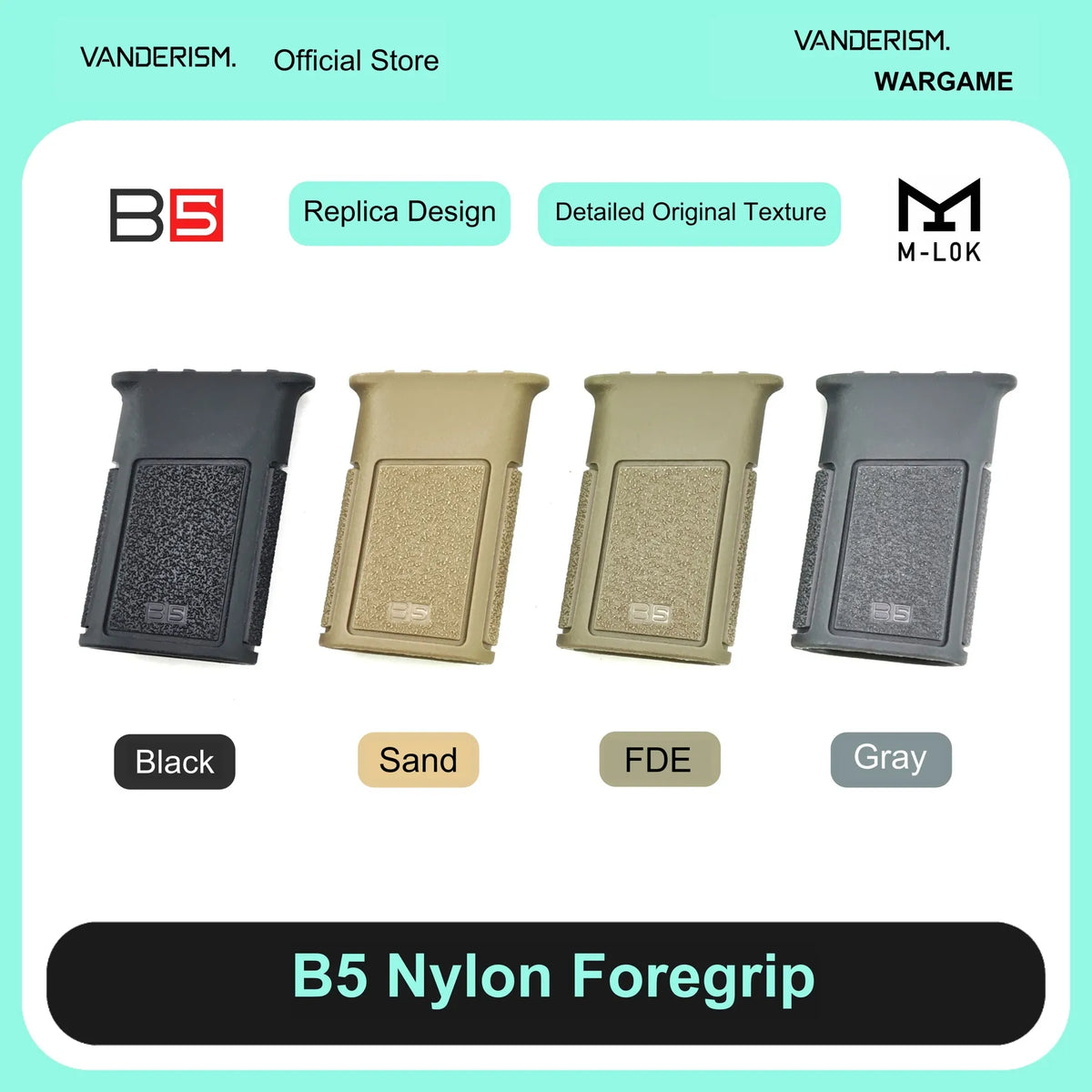 B5 M LOK Nylon Foregrip (Pre-Order 50 Hari)