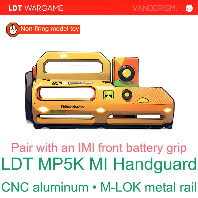 LDT MP5K MI CNC MLOK Handguard for Toy Models (Pre-Order 50 Hari)