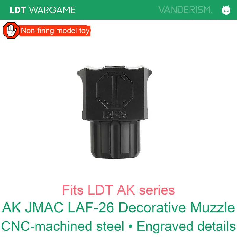 LDT AK JMAC LAF-26 Steel Decorative Muzzle, Nonfunctional (Pre-Order 50 Hari)