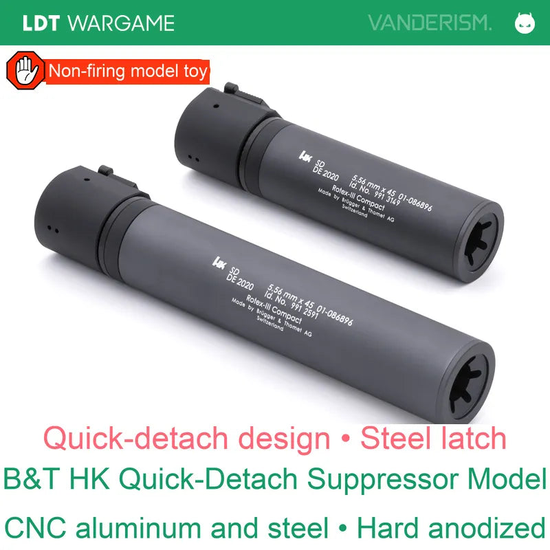 LDT HK416A5 B&T/HK Decorative Quick-Detach Mock Suppressor with Steel Latch (Pre-Order 50 Hari)