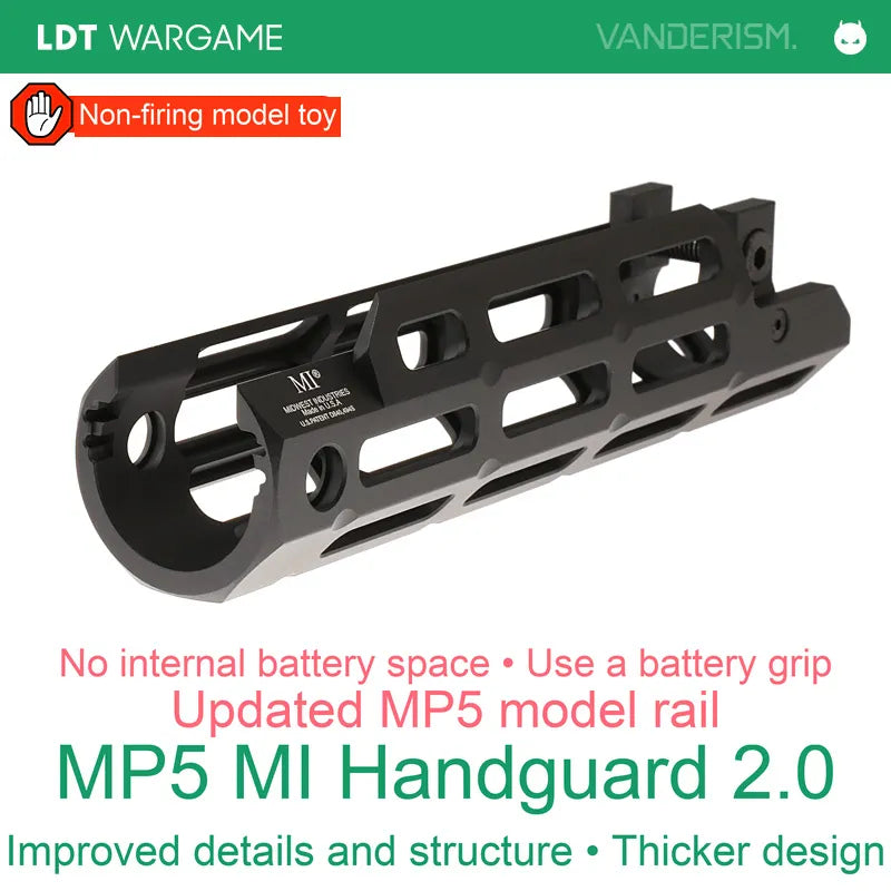 LDT MP5 MI 2.0 Asymmetric CNC MLOK Replica Handguard (Pre-Order 50 Hari)