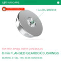 8 mm Bearing-Steel Flanged Gearbox Bushings, 6-Pack, Oil Grooves, Hardness 60-65, High-Speed / Heavy-Load (Pre-Order 50 Hari)
