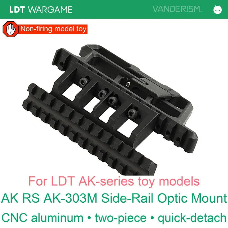 LDT RS AK-303 Quick-Detach Two-Piece Side-Rail Optic Mount, Lightweight CNC Aluminum Alloy (Pre-Order 50 Hari)