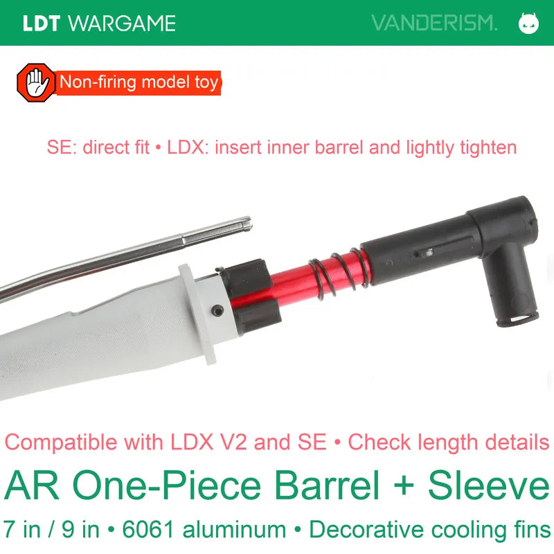 LDT AR One-Piece 6061 Aluminum Outer Barrel with Fine Cooling Grooves, SE/LDX Compatible (Pre-Order 50 Hari)