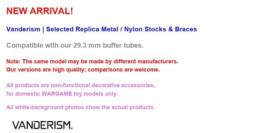 Nylon and Metal Stock Collection (Pre-Order 50 Hari)