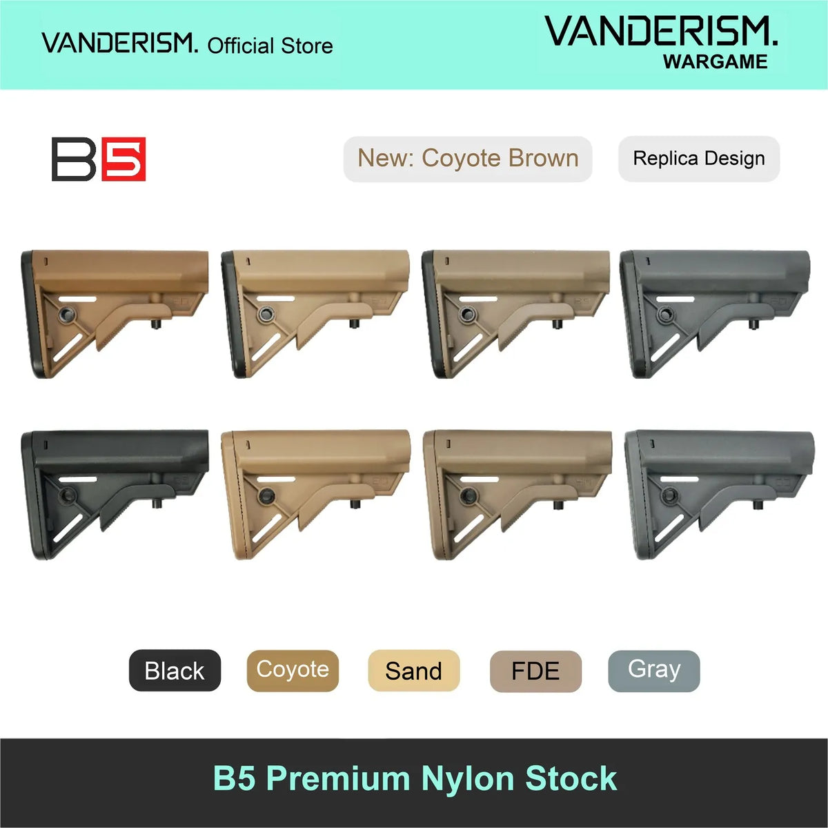 B5 BRAVO Nylon Stock | Gel Blaster WGG WGB Airsoft (Pre-Order 50 Hari)