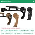 LDT SI Dual-Direction Folding Stock, Two Butt Pads and Cheek Rest, Hard-Anodized Aluminum Rail Adapter and Stock Strut (Pre-Order 50 Hari)
