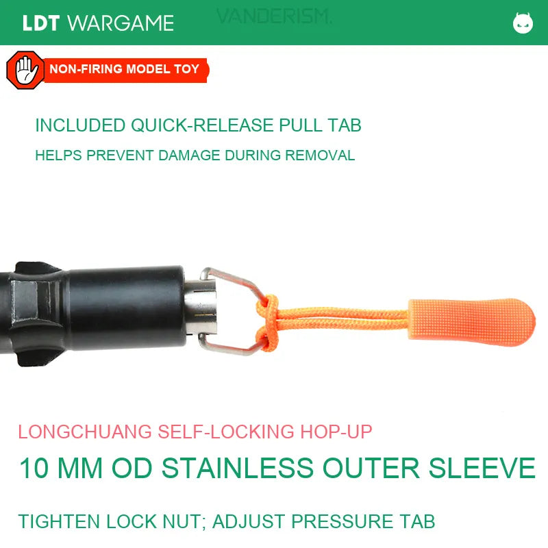 Longchuang Self-Locking Hop-Up for 10mm OD Barrel, Adjustable Pressure Tab (Pre-Order 50 Hari)