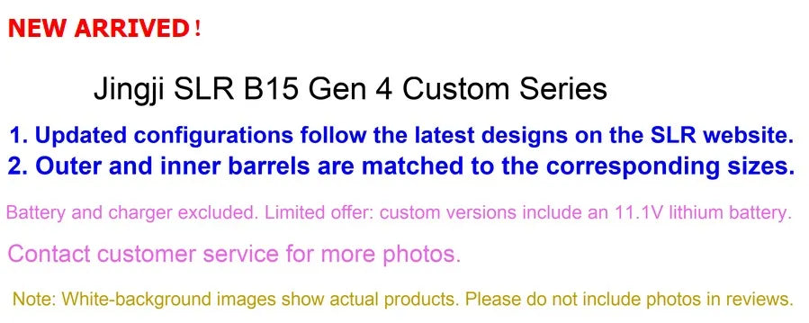 Jingji SLR B15 Gen 4 Custom Metal Handguard Gel Blaster (Pre-Order 50 Hari)