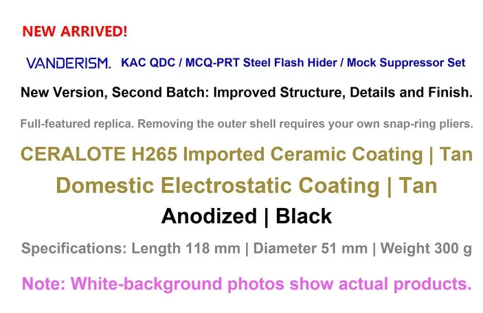 KAC QDC MCQ PRT Flash Hider and QD Mock Suppressor Set | Gel Blaster WGG WGB Airsoft (Pre-Order 50 Hari)
