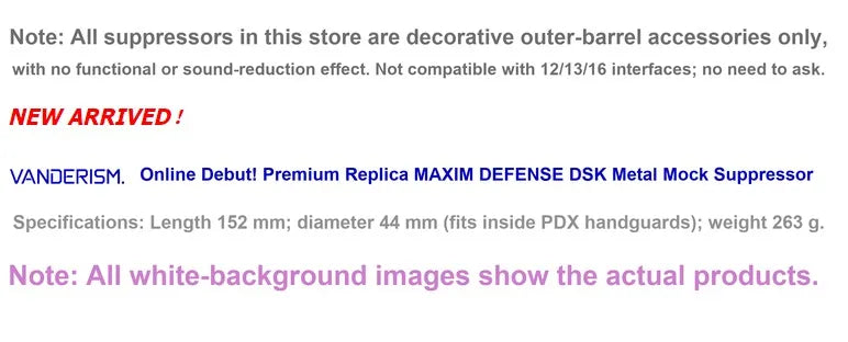 MAXIM DSK PDX Metal Mock Suppressor | Gel Blaster WGG WGB Airsoft (Pre-Order 50 Hari)