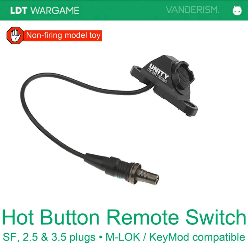 Hot Button Metal Remote Switch, MLOK / KEYMOD, Three Connector Types (Pre-Order 50 Hari)