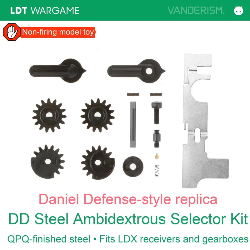 DD Replica Steel Ambidextrous AR Selector with Linked Levers for LDX / LDT Toy Receivers (Pre-Order 50 Hari)
