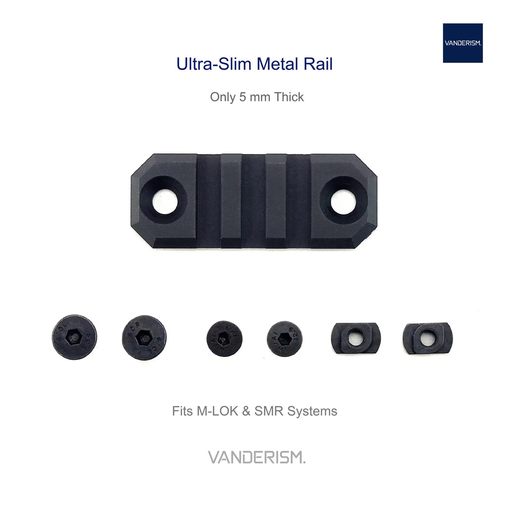 Slim 20mm CNC Rail Sections M LOK KeyMod and SMR (Pre-Order 50 Hari)