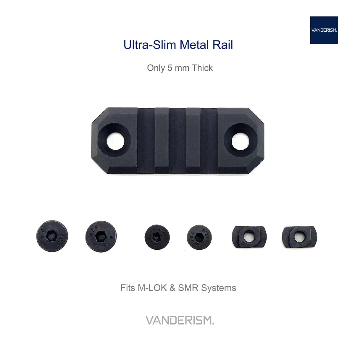 Slim 20mm CNC Rail Sections M LOK KeyMod and SMR (Pre-Order 50 Hari)