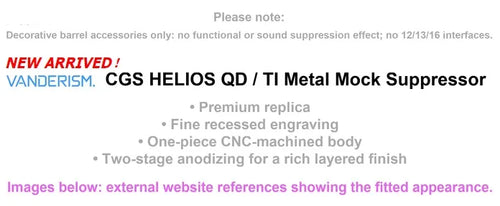 CGS HELIOS QD TI Metal Mock Suppressor | Gel Blaster WGG WGB Airsoft (Pre-Order 50 Hari)
