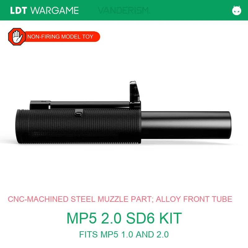 MP5 SD6 2.0 Toy-Model Front-End Kit, Steel Small Parts, Aluminum Mock Suppressor and Alloy Front Tube (Pre-Order 50 Hari)