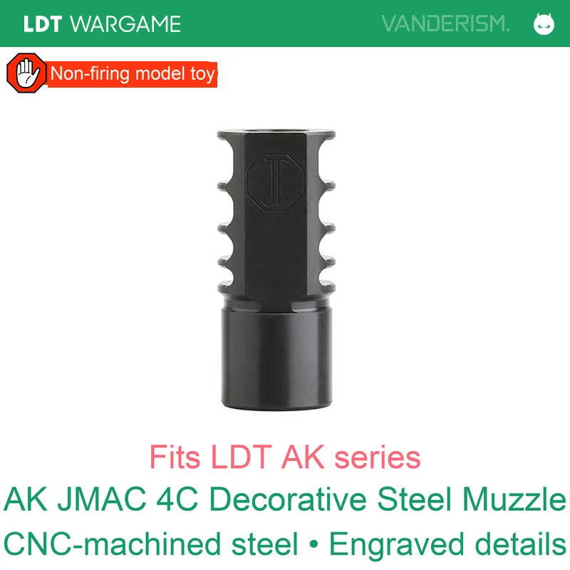 LDT AK JMAC 4C Steel Decorative Muzzle, Nonfunctional (Pre-Order 50 Hari)